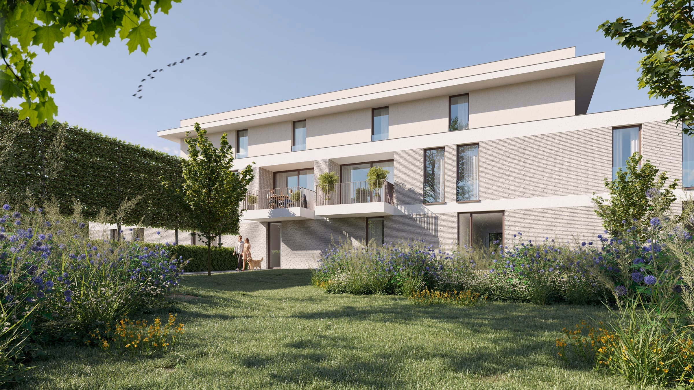 Tuinzijde van de nieuwbouw van Parkhof